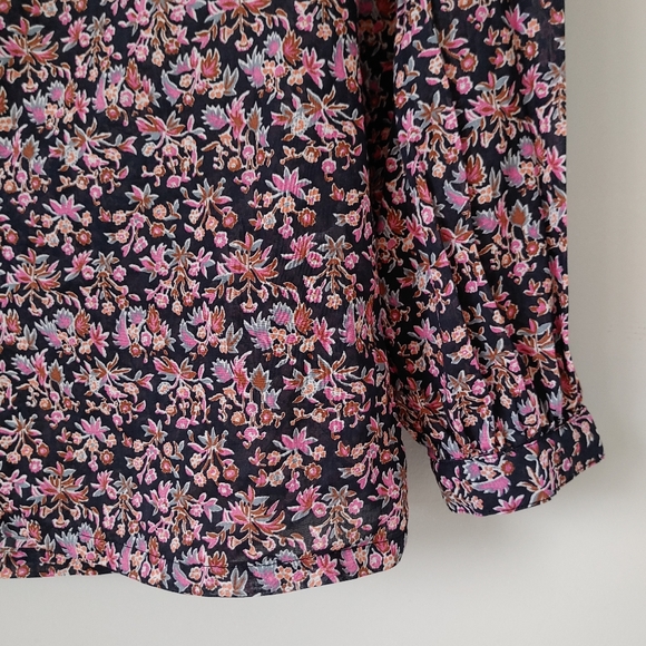 Vintage 80s Ports International Cotton Floral Blouse Size Small - Picture 8 of 12